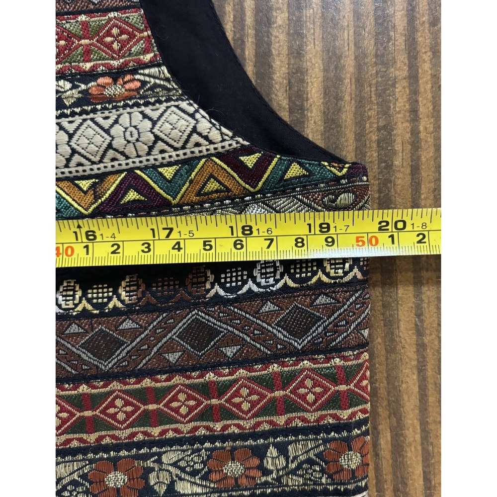 Agapo Collection Vintage Tapestry Vest Womens Large Geometric Floral Cotton - Picture 7 of 7
